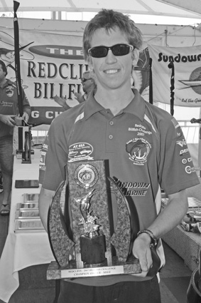 Alex Fenwick with his champion male angler trophy. 